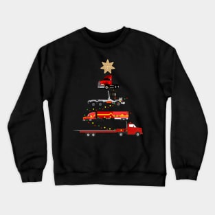 Trucker Christmas Tree Crewneck Sweatshirt